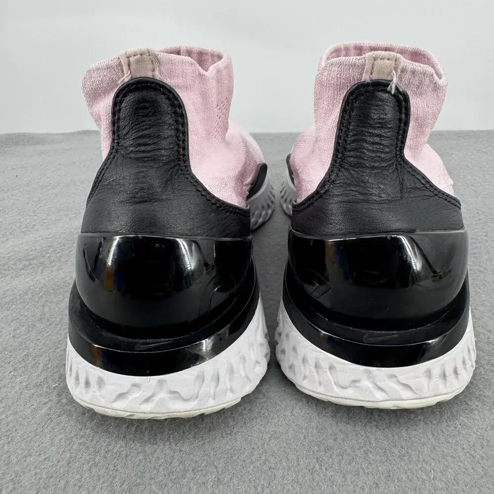 Nike Rise React Flyknit Pink Foam Black Womens Size 8 AV5553-660 Sock Shoes